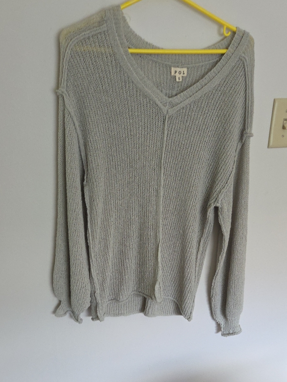 POL Sage Green V-Neck Oversize Sweater Sz S NWOT